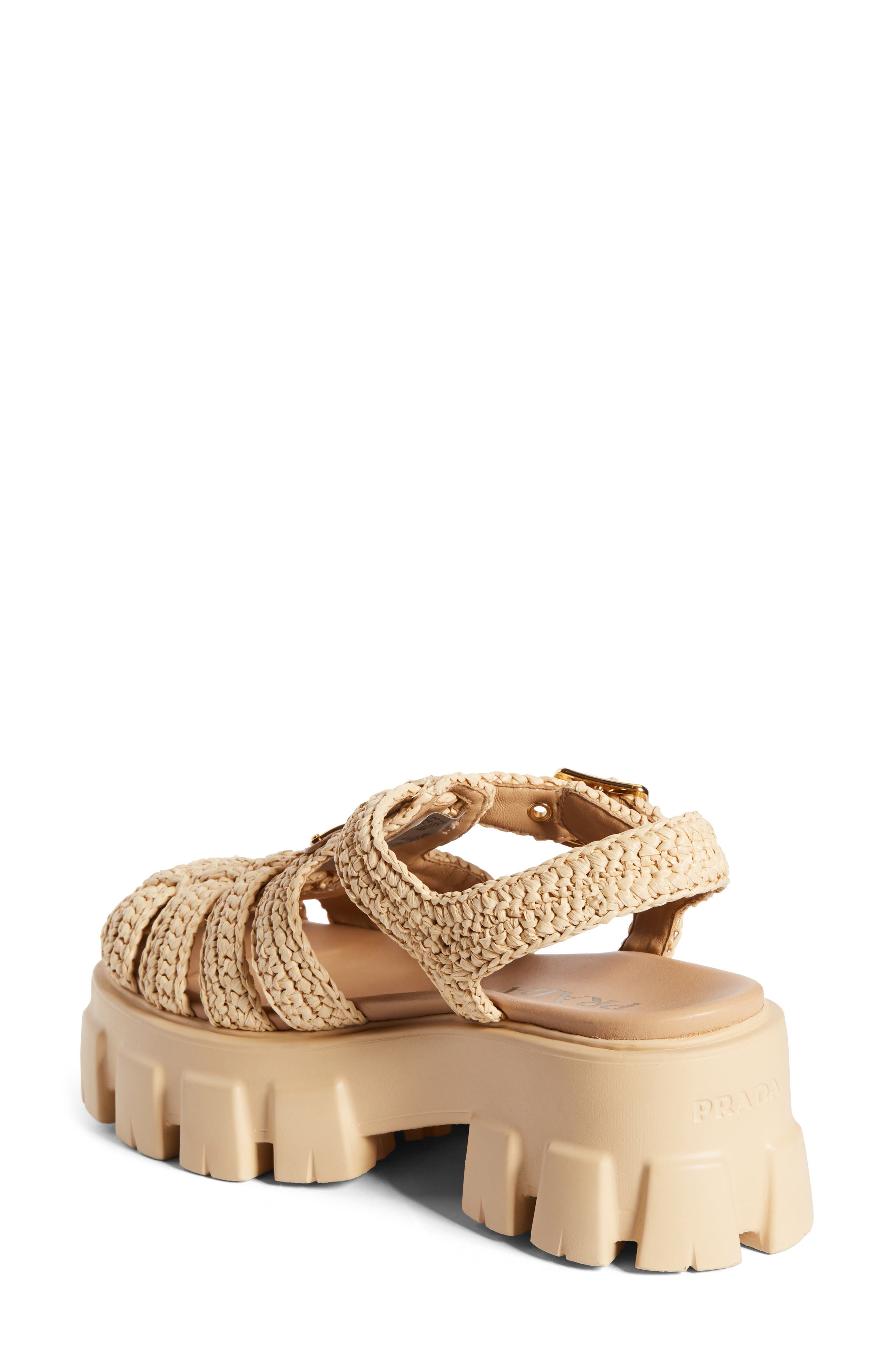 Prada Monolith Lug Sole Fisherman Sandal in Naturale at Nordstrom - 2