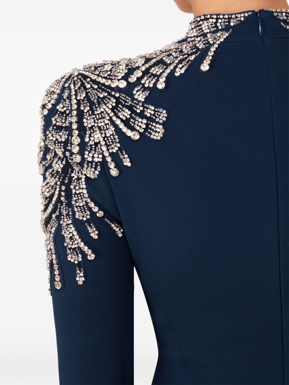 embellished-shoulders mock-neck maxi dress - 4
