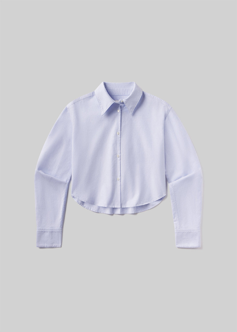Ana Cropped Shirt In Blue 1