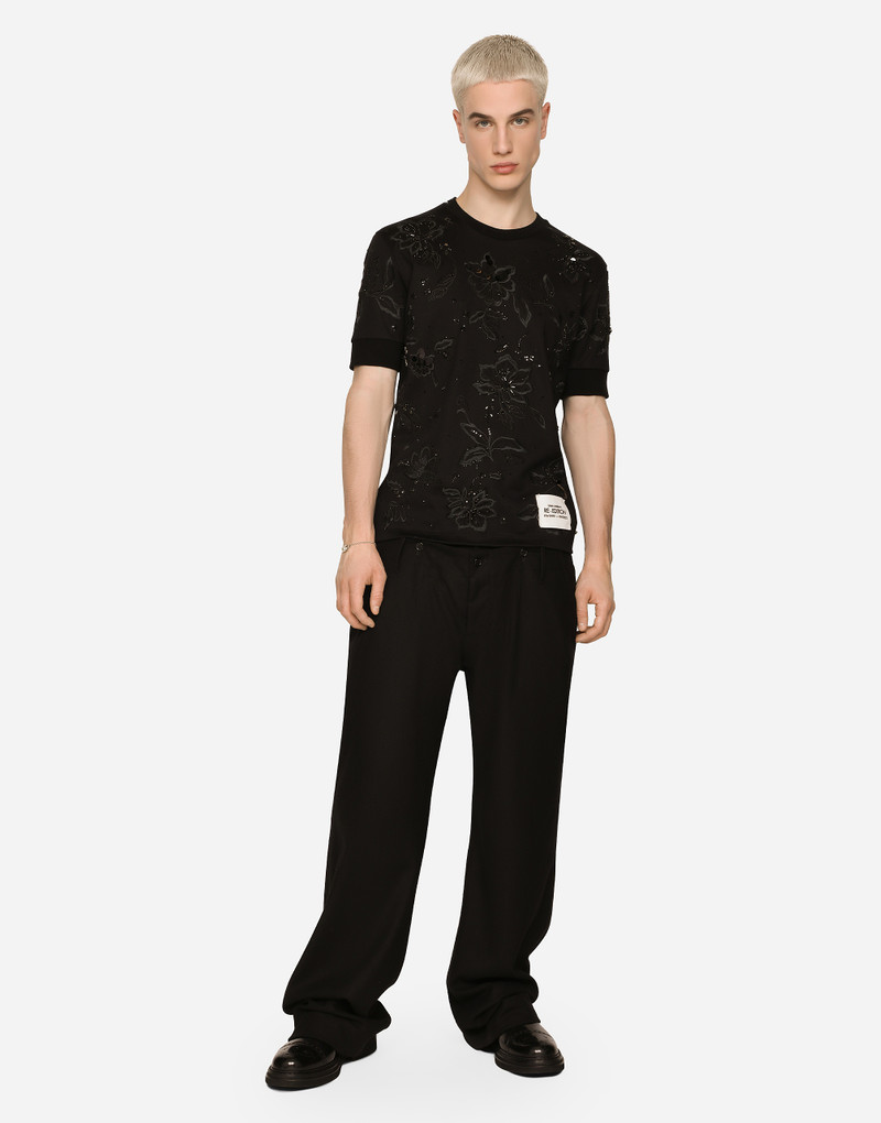 Dolce & Gabbana Cotton interlock T-shirt with embroidery outlook