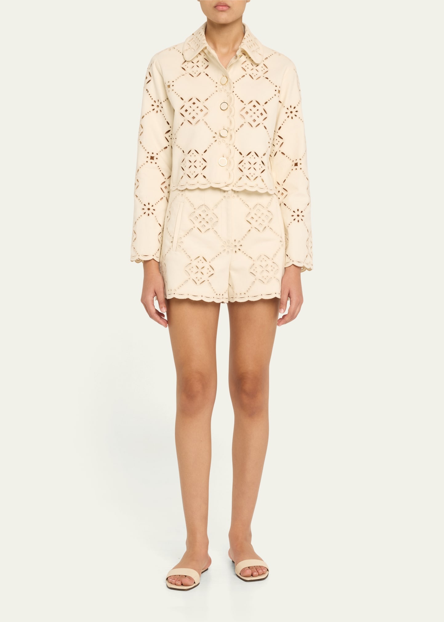 Adelaide Scalloped Eyelet-Embroidered Jacket - 2