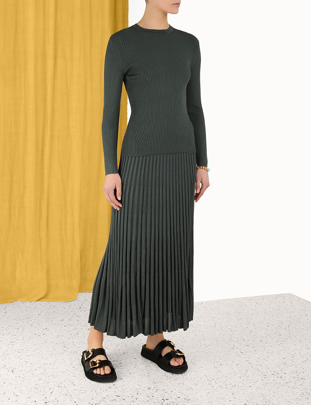 PLEATED MIDI SKIRT - 3