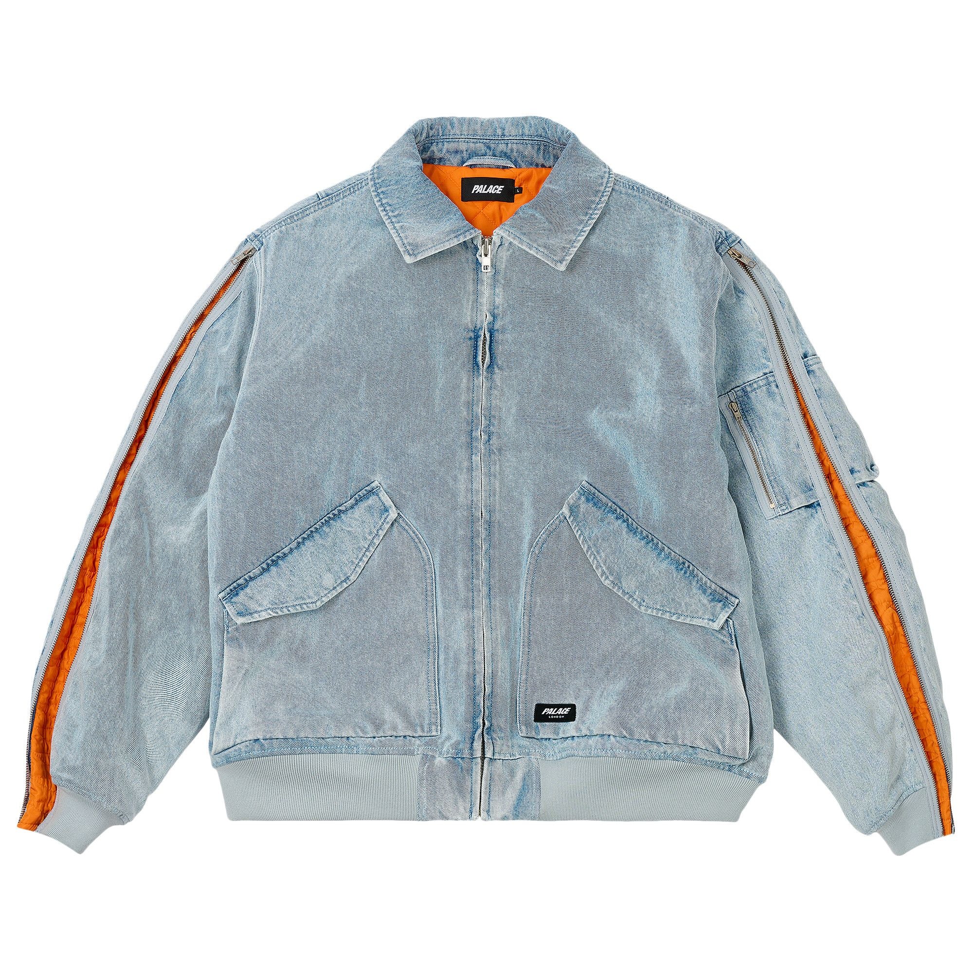 Palace Zipped MA-1 Bomber Jacket 'Stone Wash' - 1