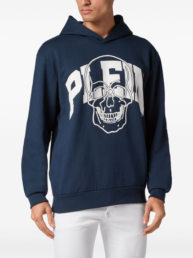 PHILIPP PLEIN Skull logo-print cotton hoodie outlook