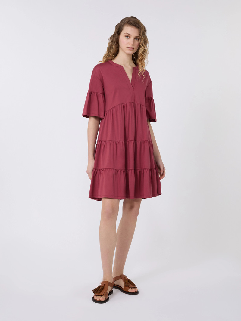 SAGGINA Cotton jersey kaftan dress - CHERRY 3