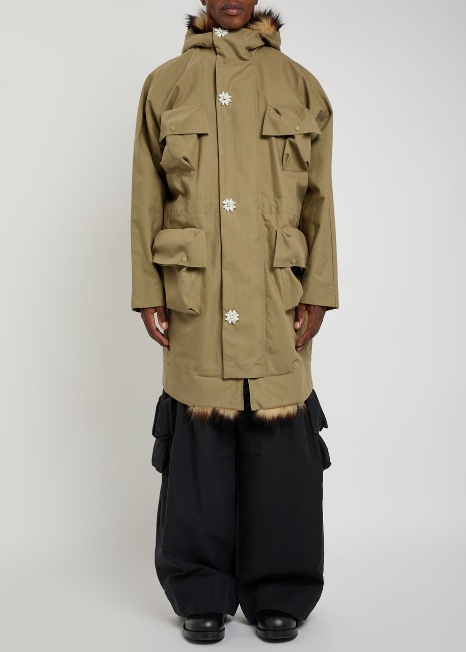 Simone Rocha Faux Fur-trimmed Cotton-blend Parka Coat - 2