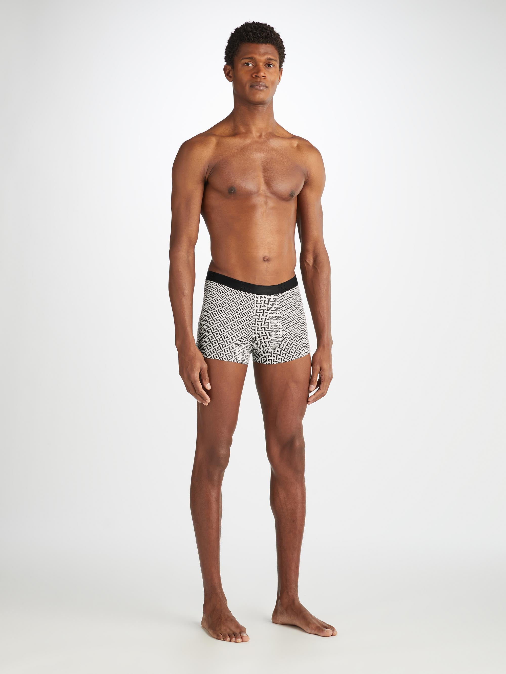 Men's Boxer Briefs Geometric 7 Pima Cotton Stretch Black - 5