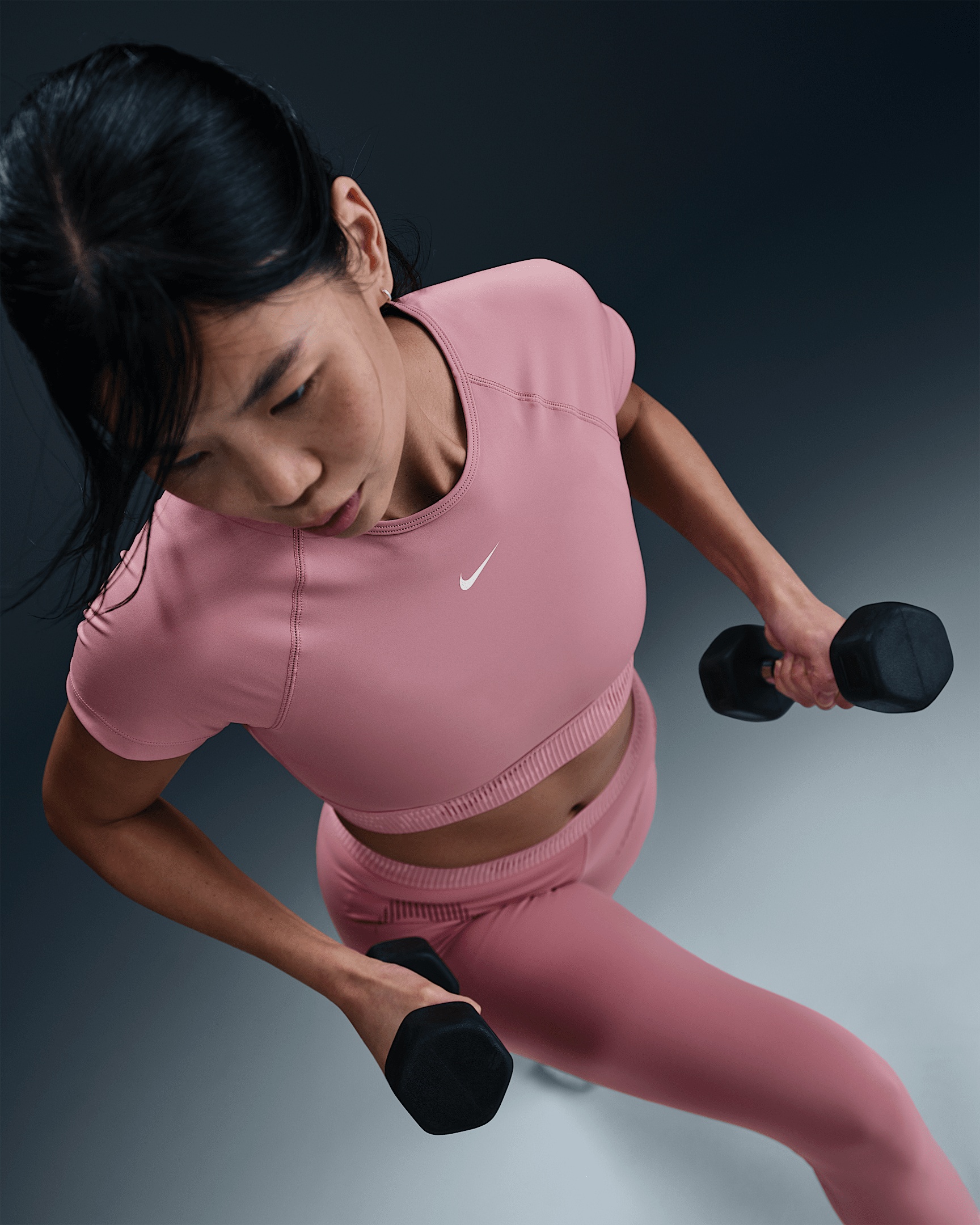 Nike Pro Women's Dri-FIT Short-Sleeve Cropped Graphic Top - 3