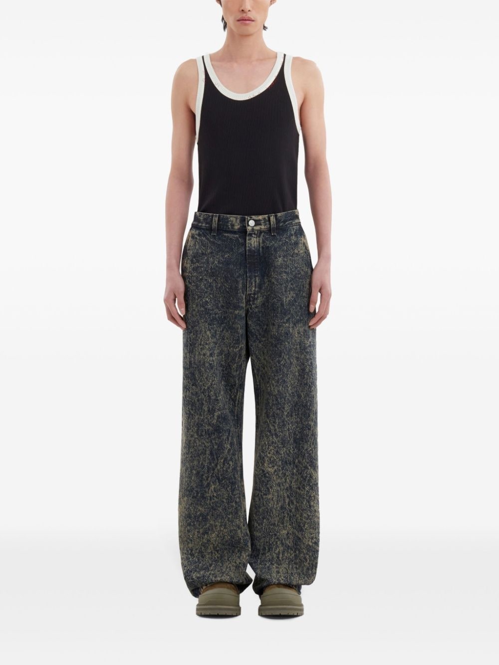 distressed-effect wide-leg jeans - 3