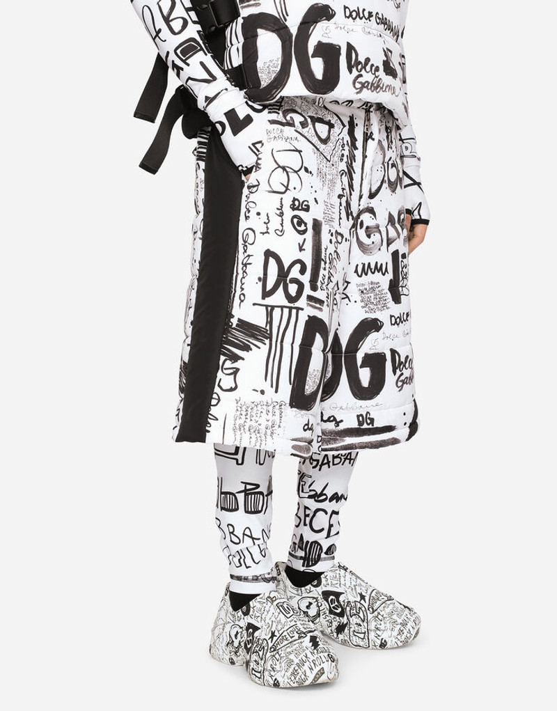 Nylon shorts with graffiti print 4