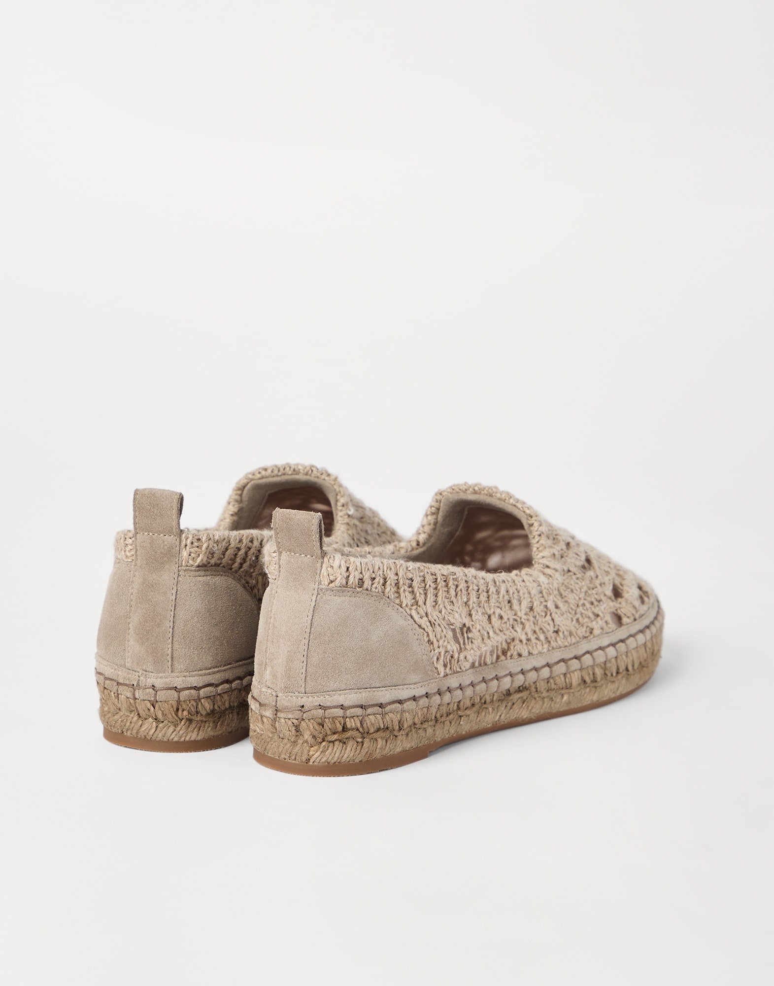 Dazzling foliage lace knit and suede espadrilles - 2
