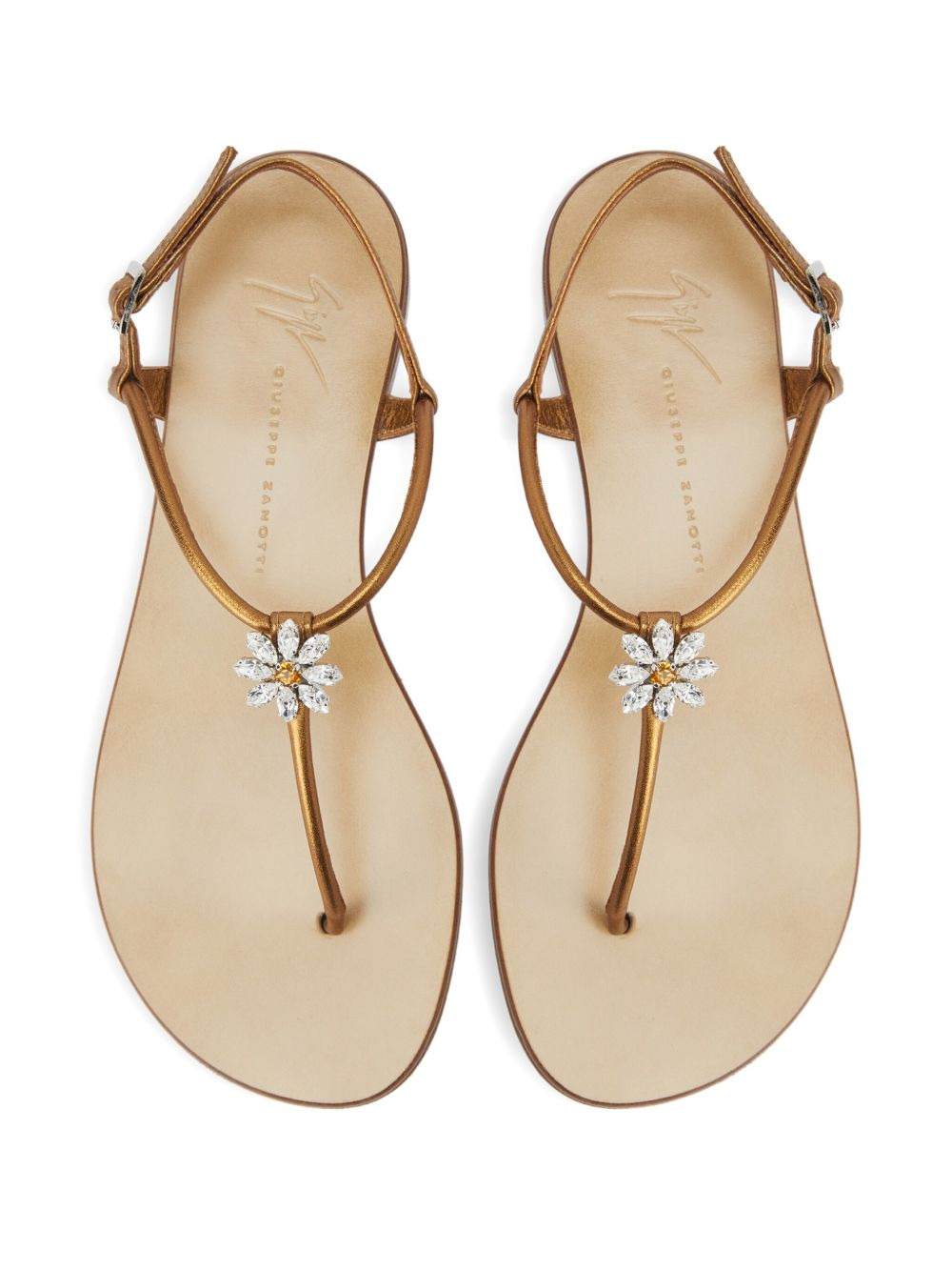 Geltrude crystal-flower sandals - 3