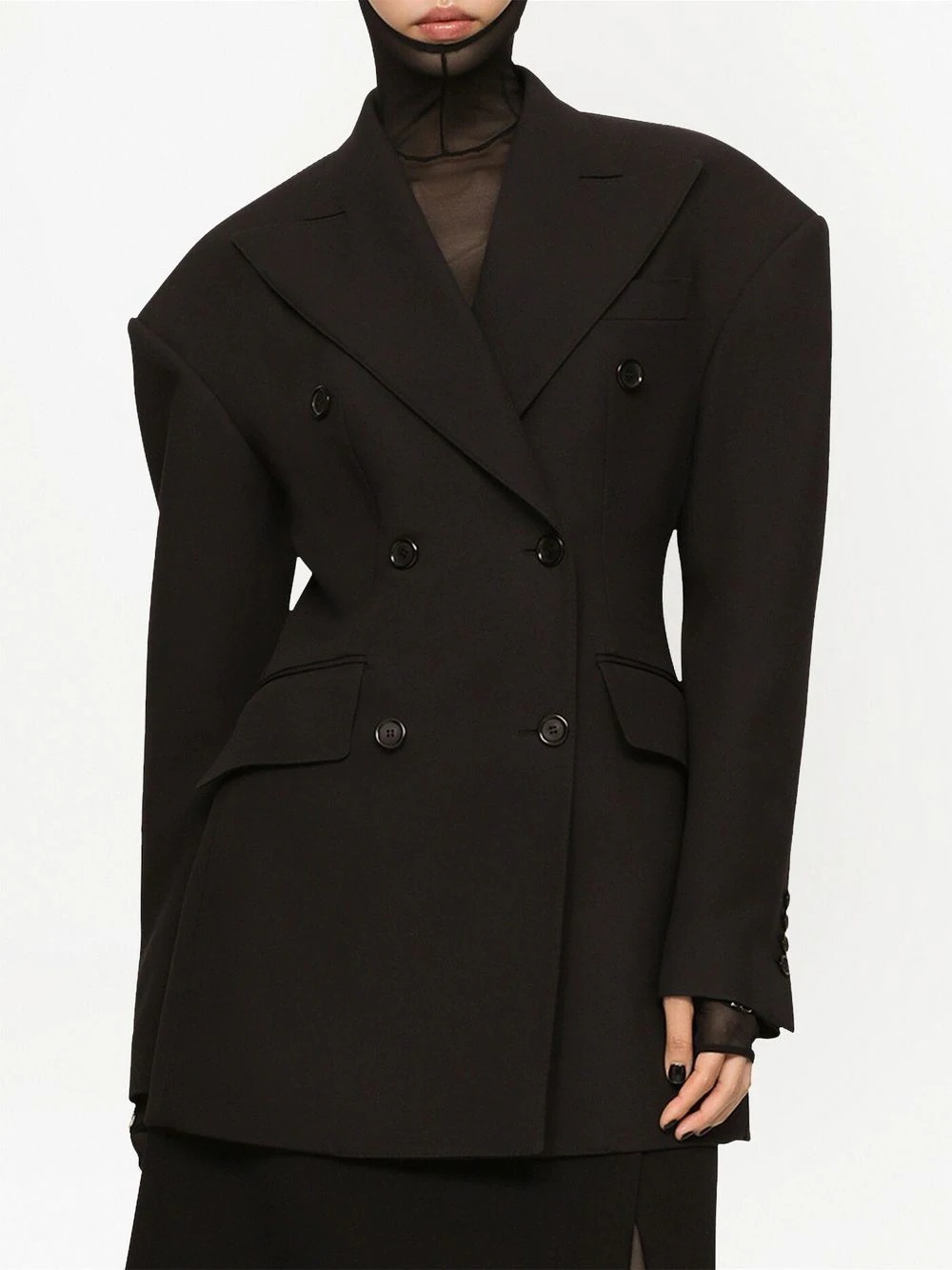 drop-shoulder double-breasted coat - 3