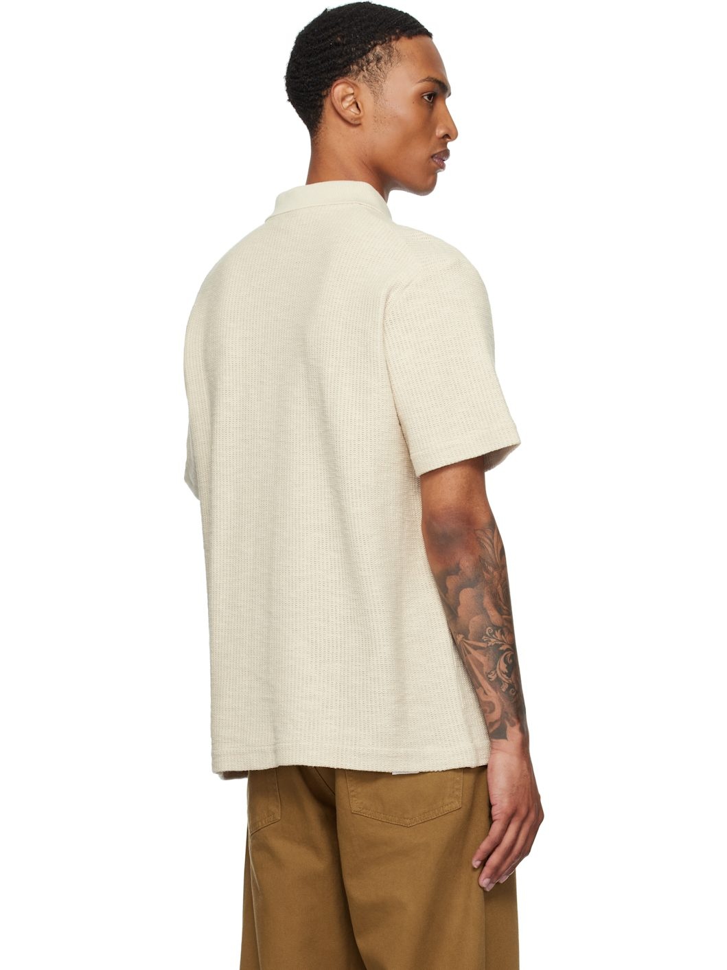 Beige Gustav Crochet Jersey Shirt - 3