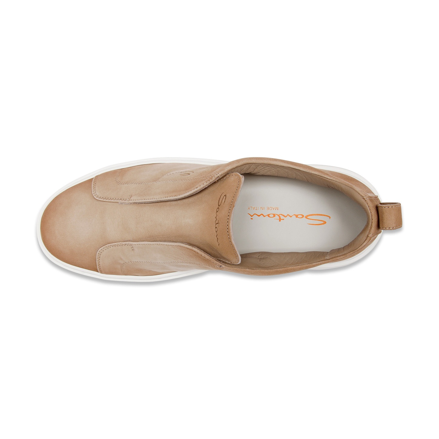 Men's beige nubuck slip-on sneaker - 4