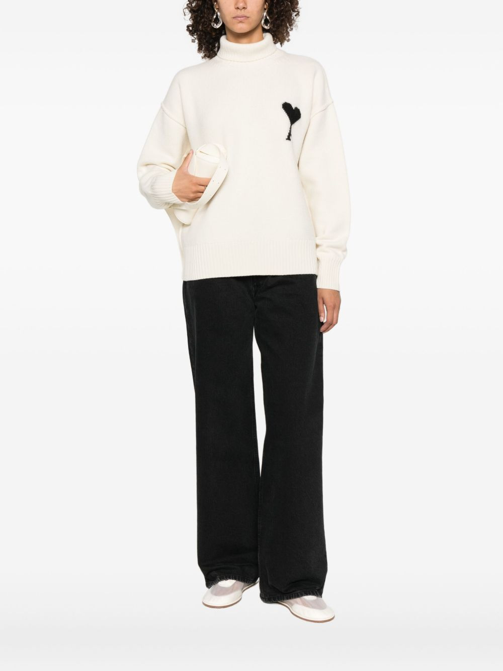 logo turtleneck sweater - 3