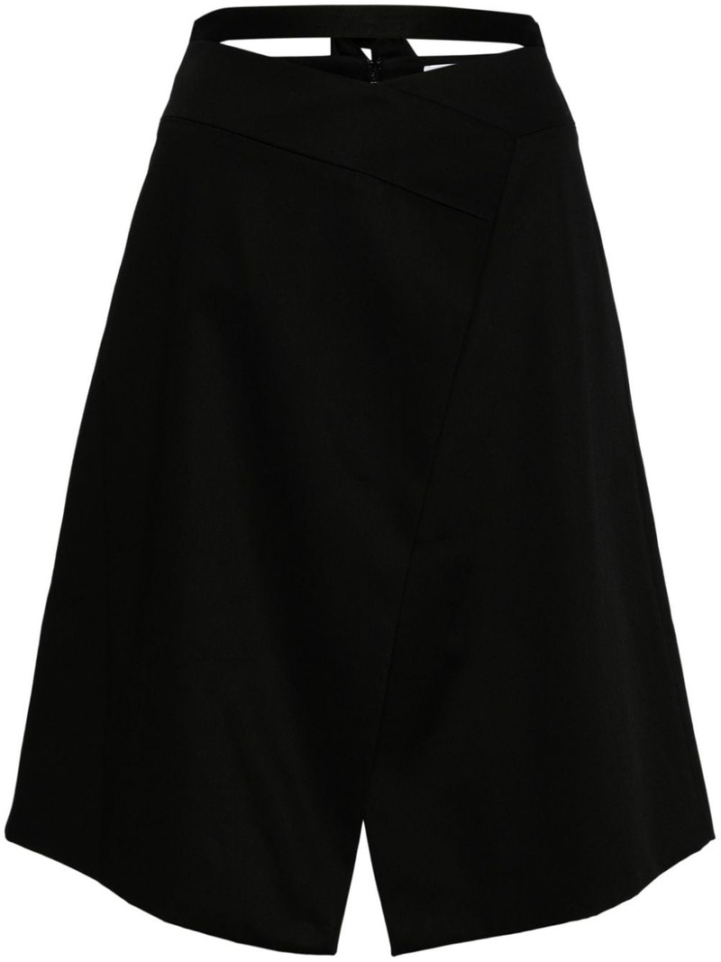 wraparound gabardine midi skirt 1