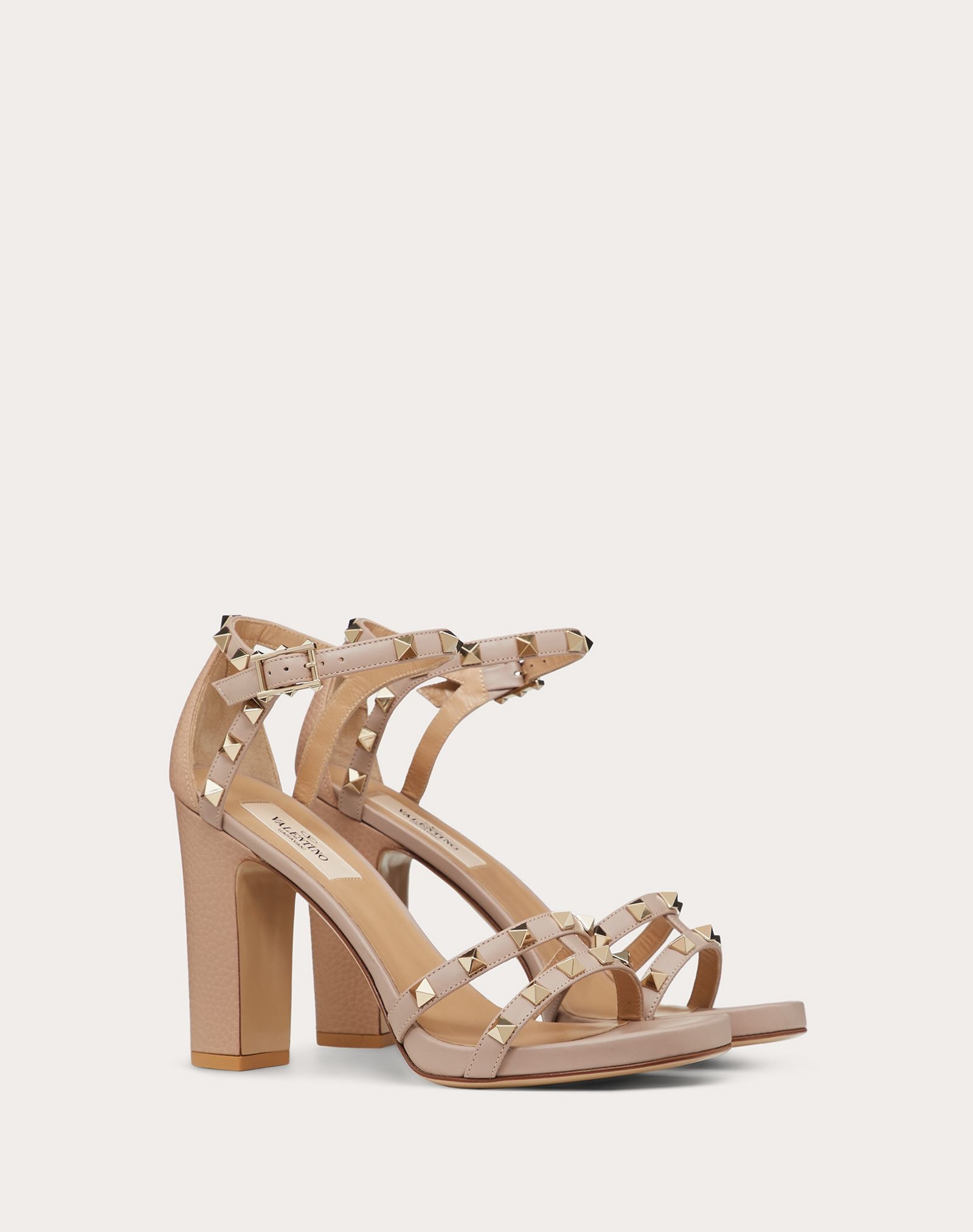 Rockstud elk-print calfskin sandal 100 mm - 2