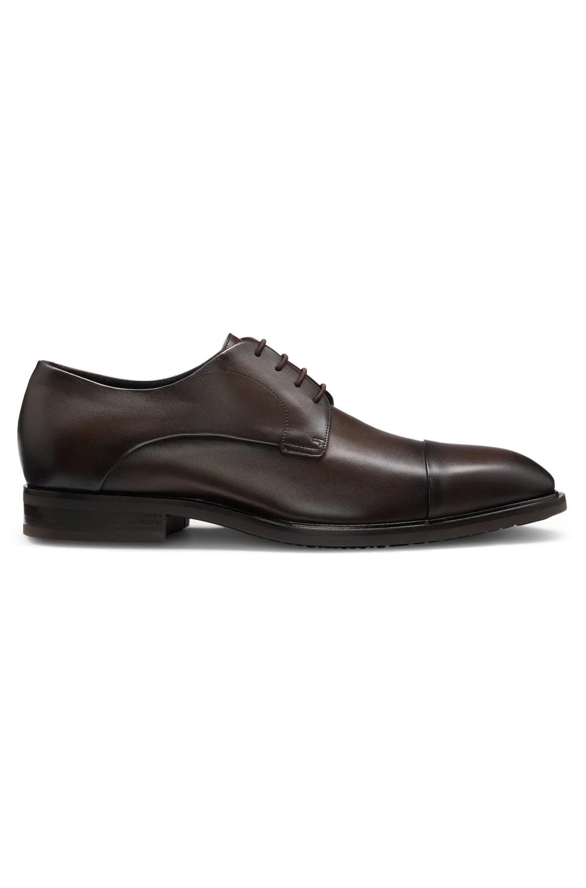 LEATHER DERBY SHOES WITH CAP TOE - 1
