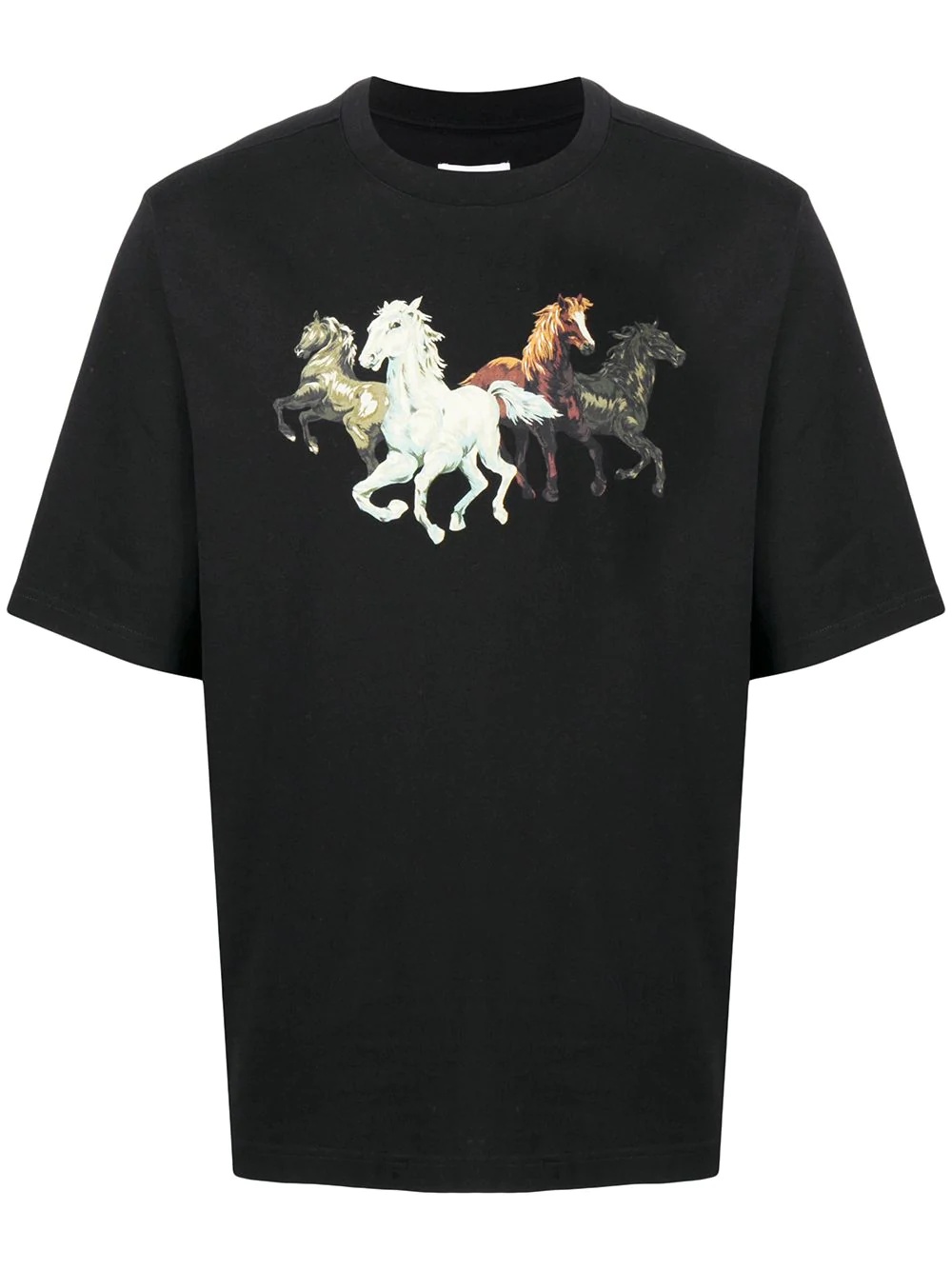 horse print short-sleeved T-shirt - 1