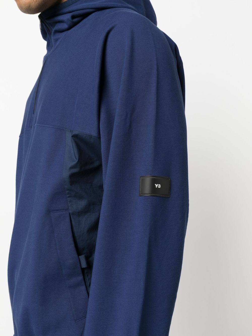 organic cotton-blend short-zip hoodie - 5