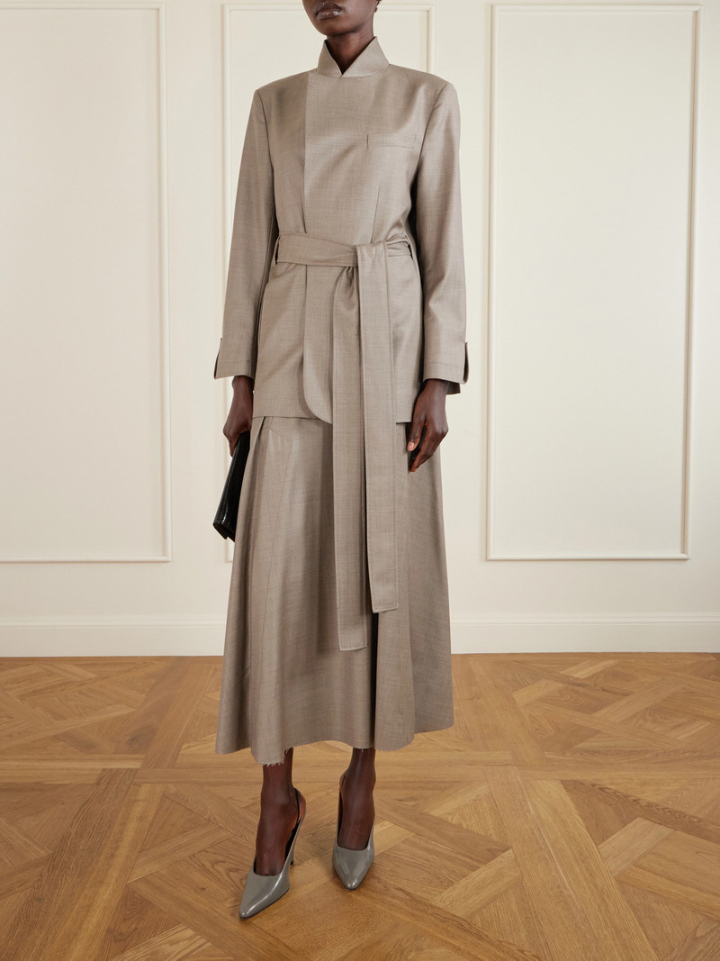 SA SU PHI Lauren Belted Wool-twill Blazer outlook