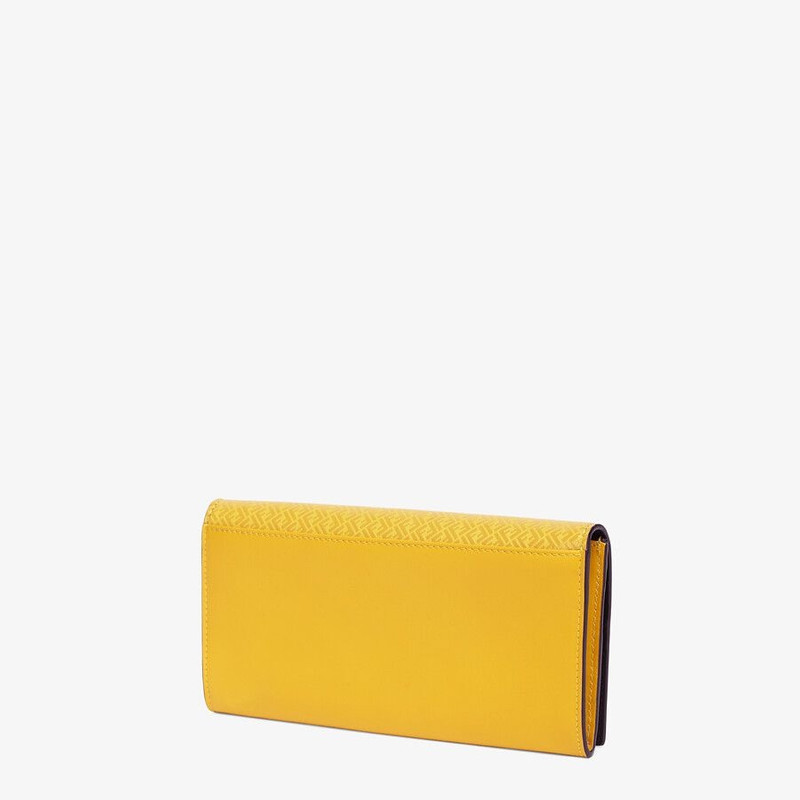 FENDI Yellow leather wallet outlook