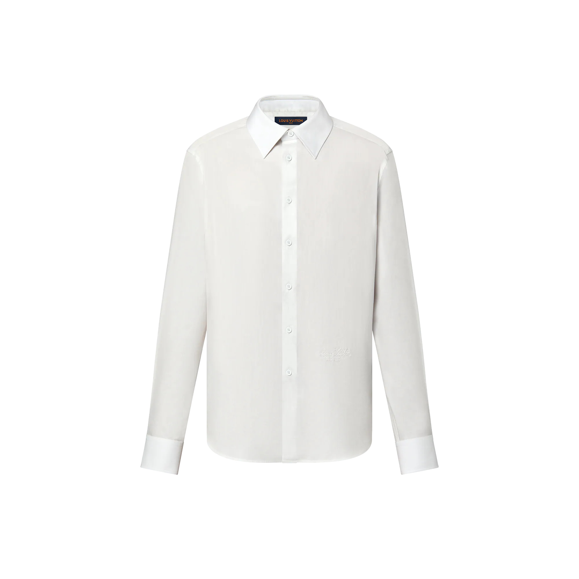 Embroidered Long-Sleeved Cotton Blend Shirt - 1
