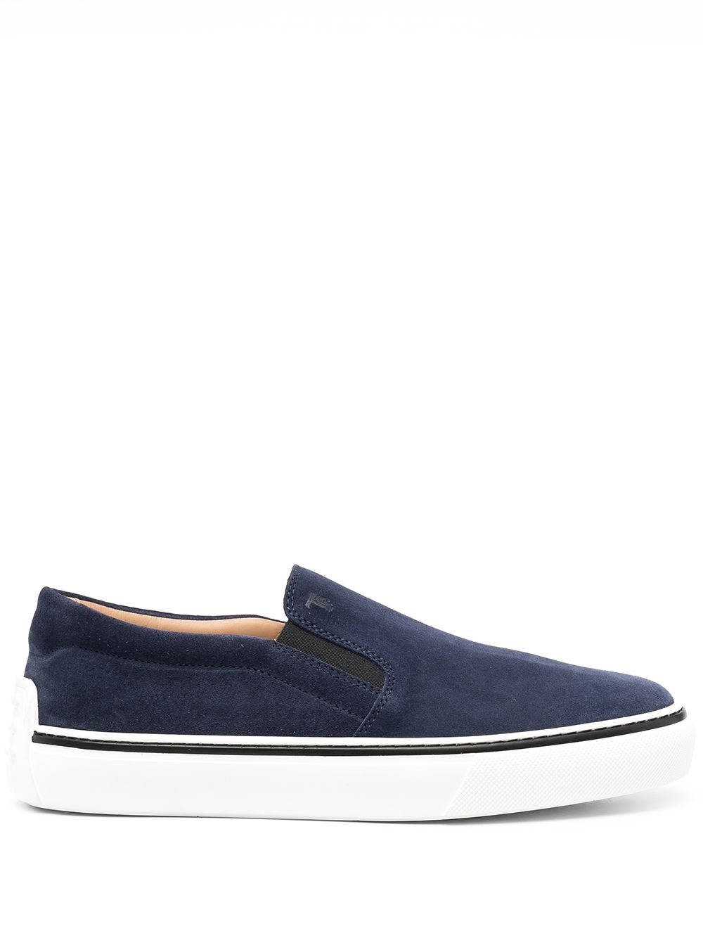 contrast-trim slip-on sneakers - 1