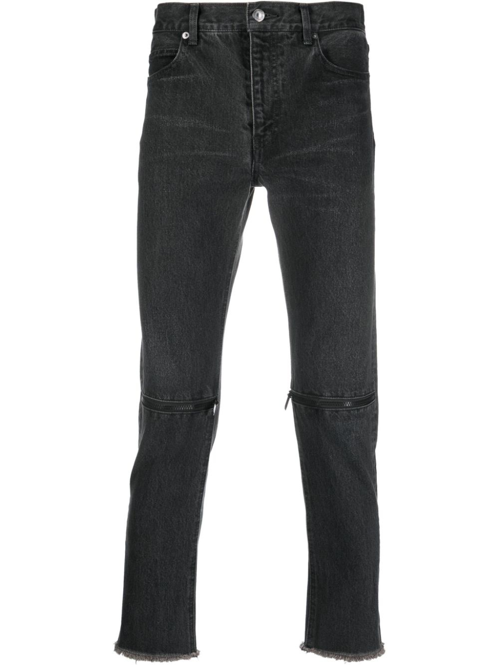 zip-detail frayed jeans - 2