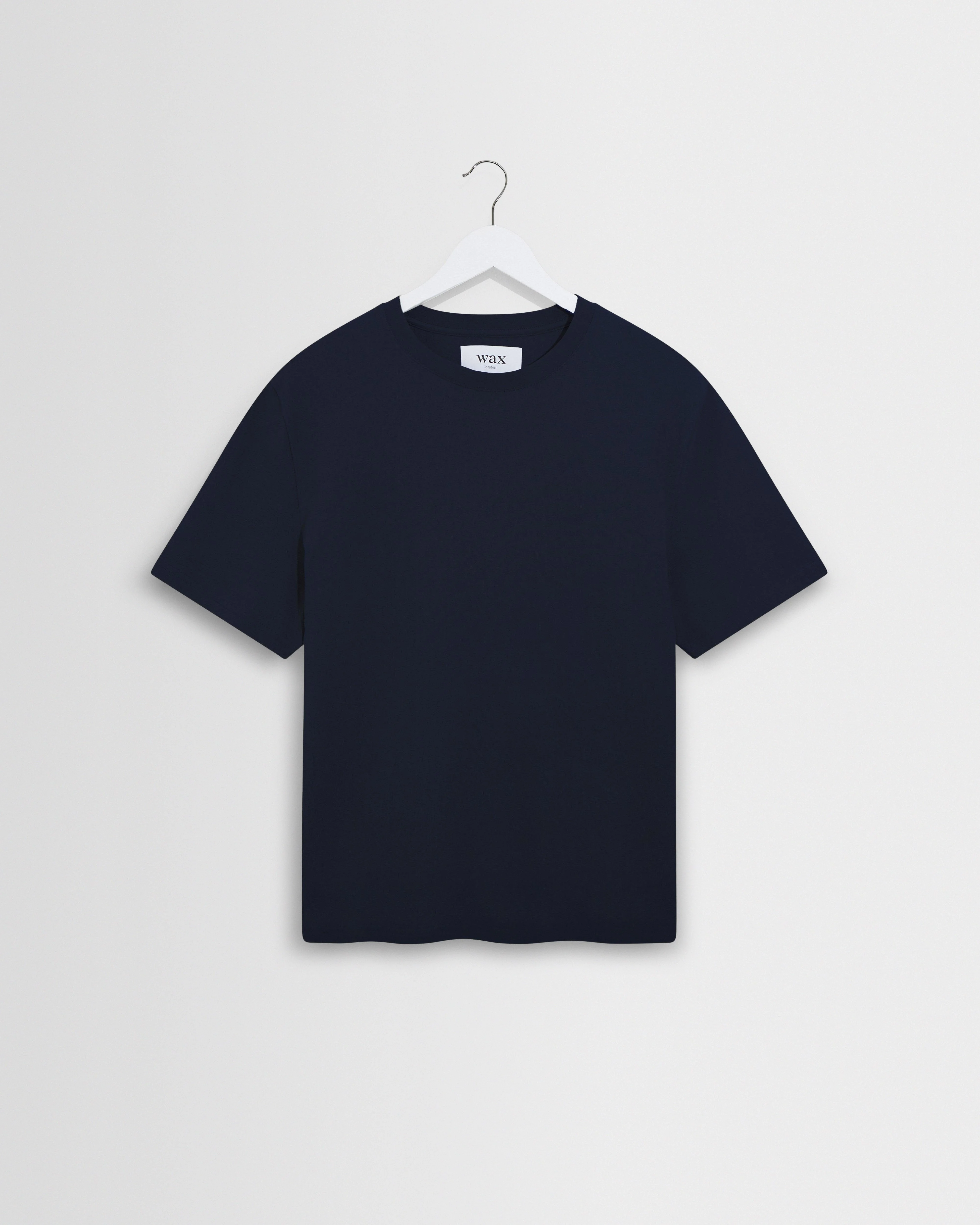 Dean - Navy Textured Organic Cotton T-Shirt - 1