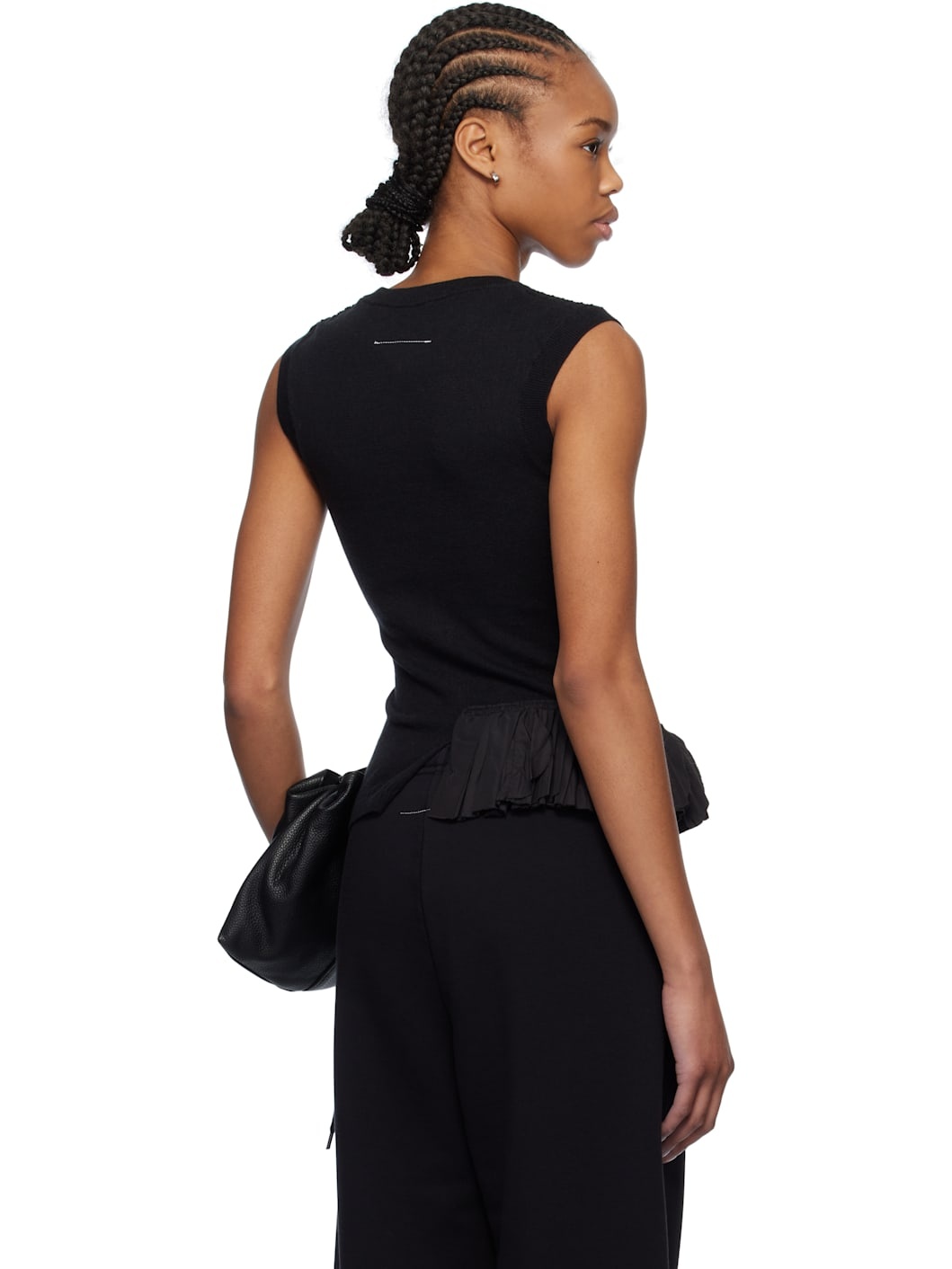 Black Detatchable Ruffles Tank Top - 3