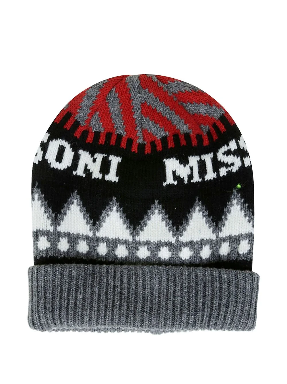 logo-intarsia patterned beanie - 1