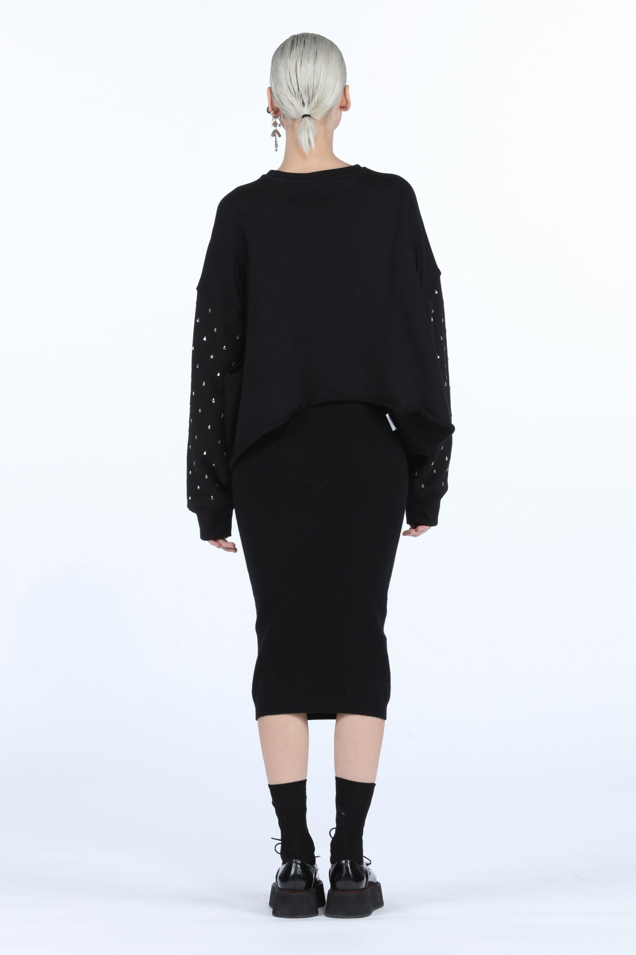 CRYSTAL-EMBELLISHED CUT-OUT SWEATSHIRT - 3