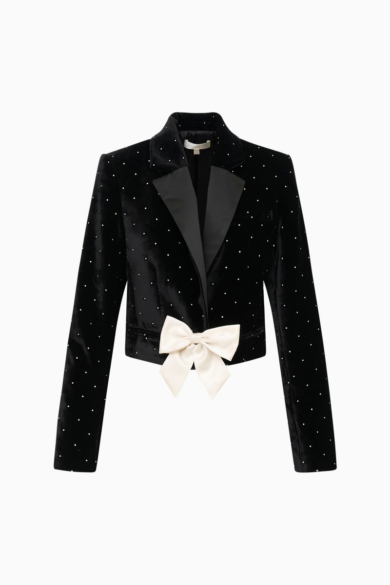 Orlisa Cropped Velvet Blazer 1