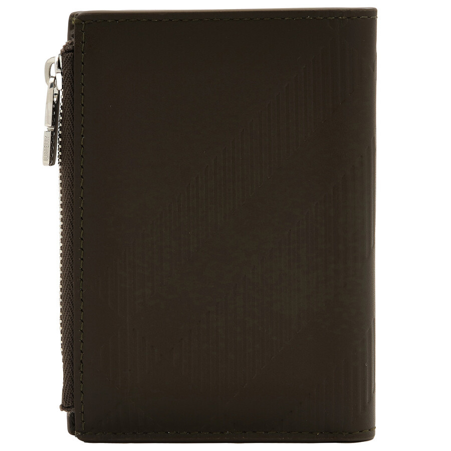 Burberry Military Embossed Check Zip Bifold Wallet - 4