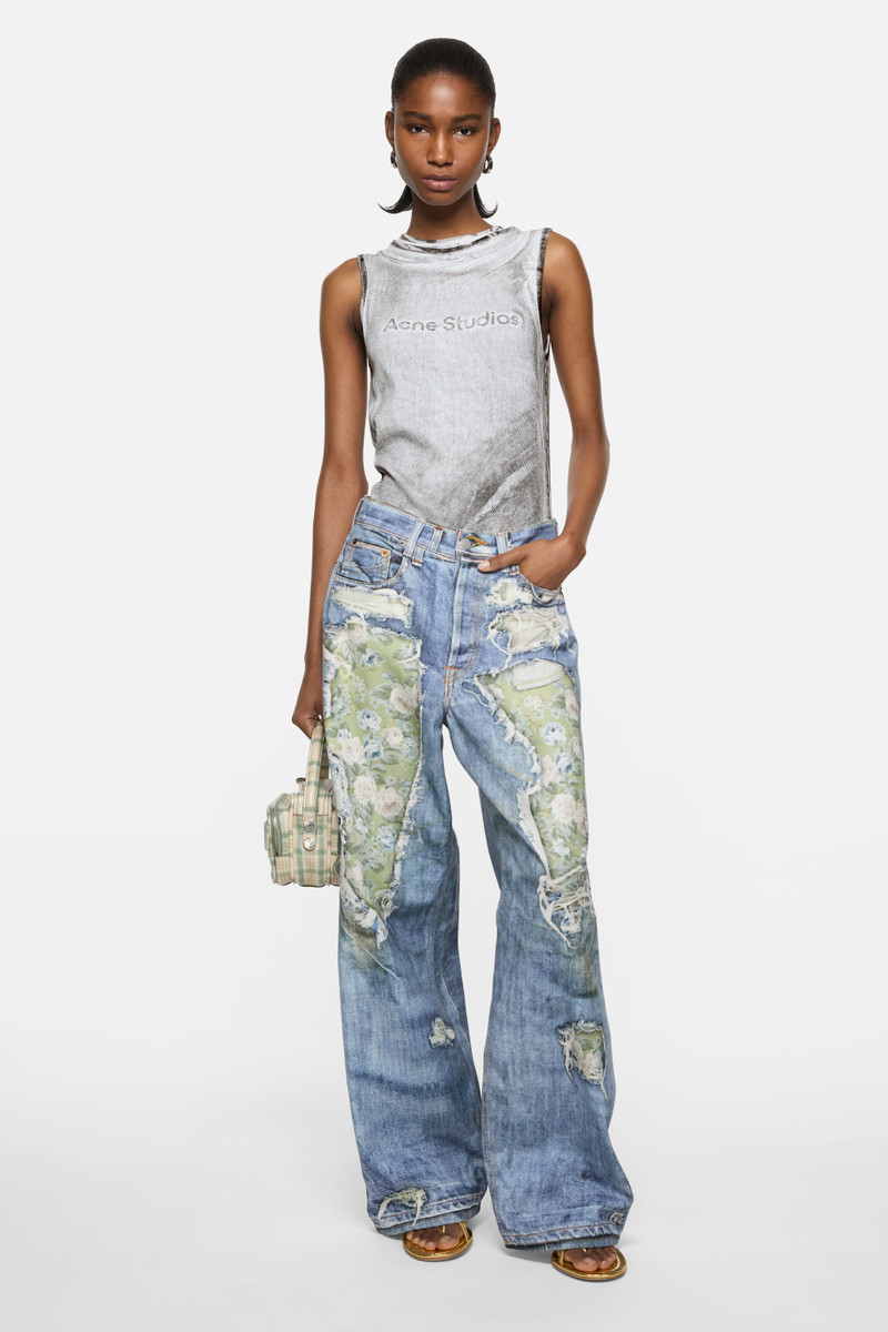 Acne Studios Layered logo tank top - Black/white outlook