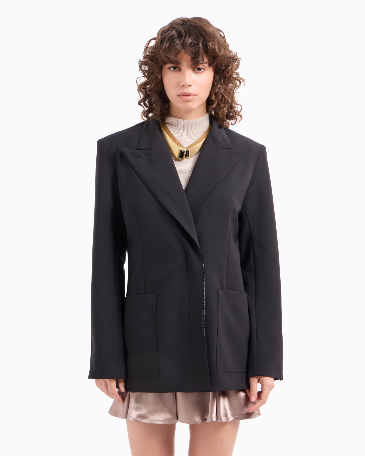DAWN TO DUSK SINGLE-BREASTED STRETCH WOOL CANVAS BLAZER - 4