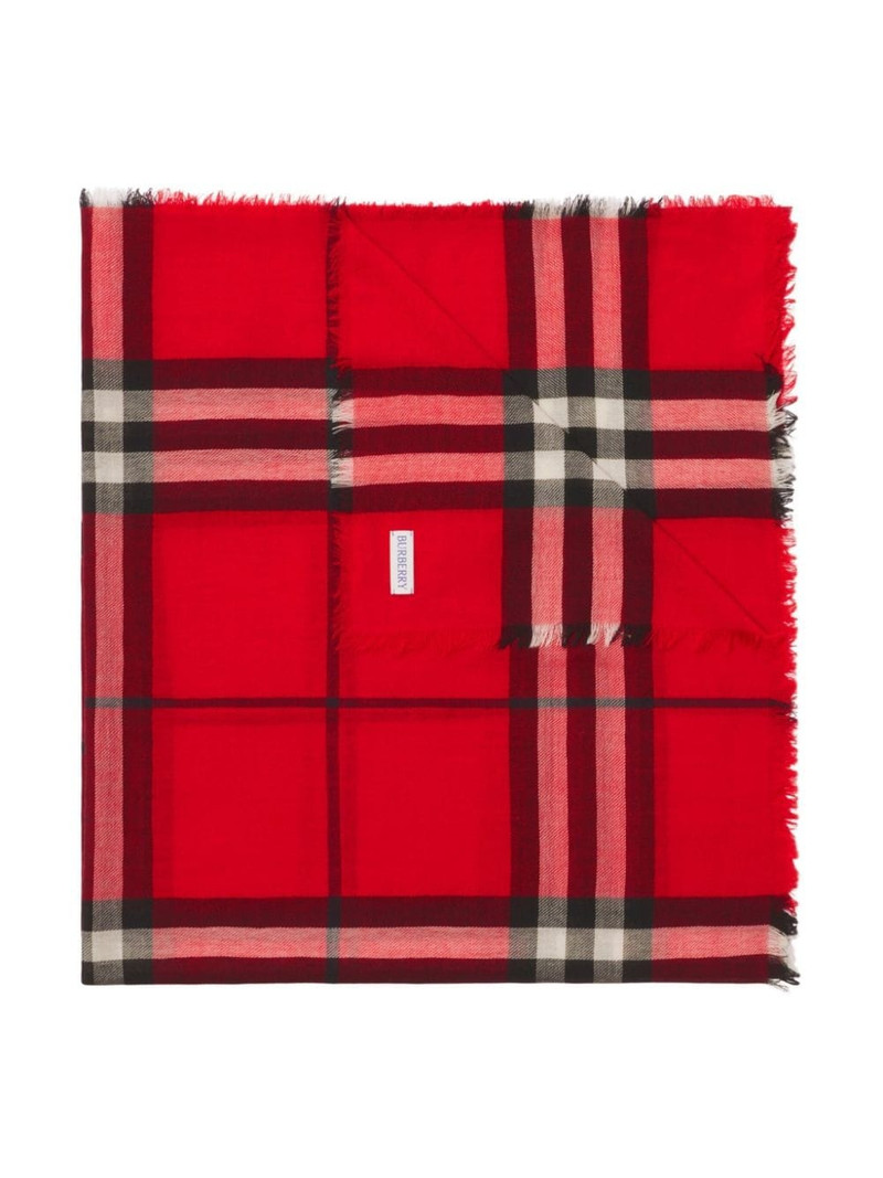 Burberry check wool scarf outlook