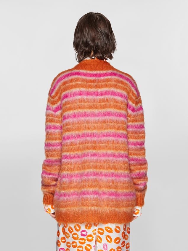 MULTICOLOURED STRIPED MOHAIR CARDIGAN - 3