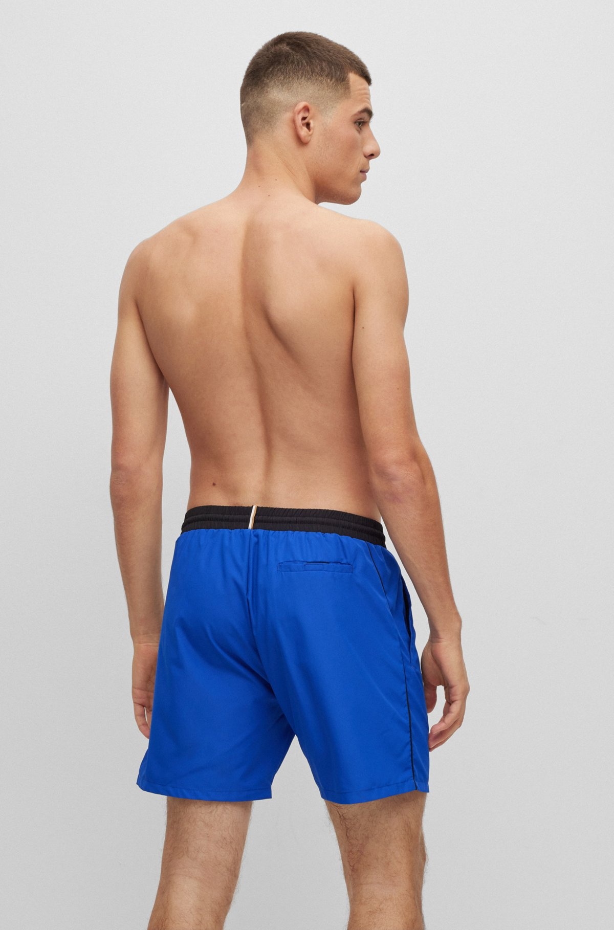 CONTRAST-LOGO SWIM SHORTS - 4