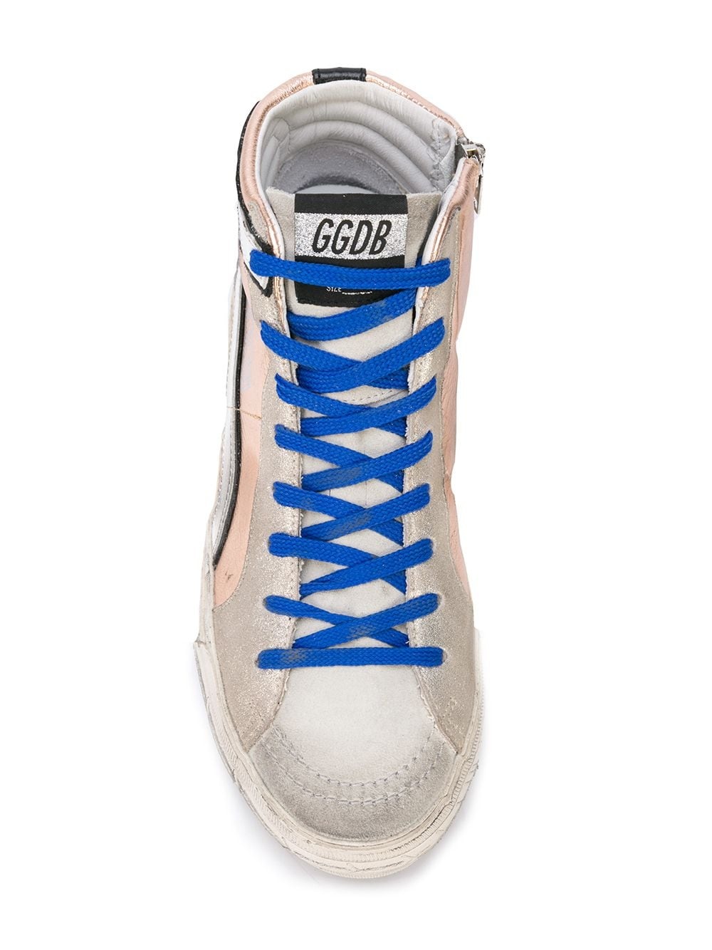 metallic lace-up sneakers - 4