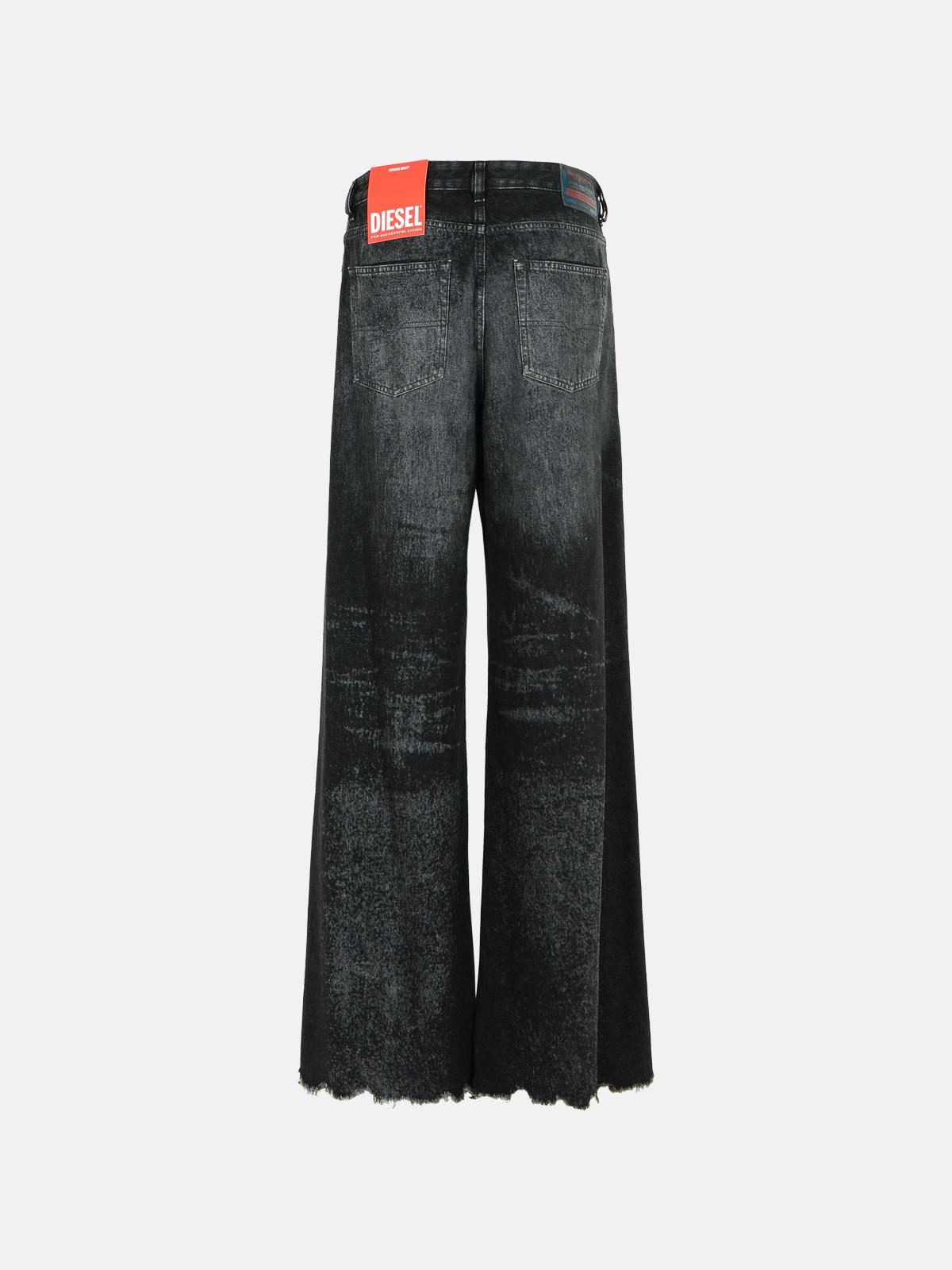 BLACK COTTON BLEND JEANS - 3