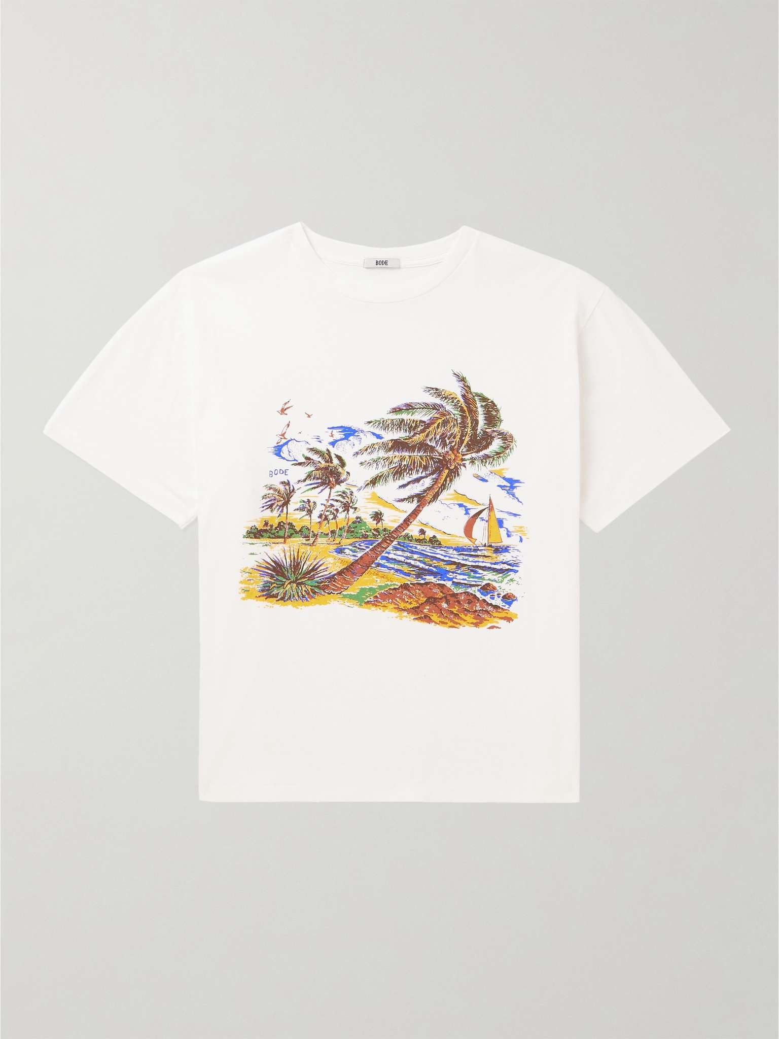 Island Printed Cotton-Jersey T-Shirt - 1