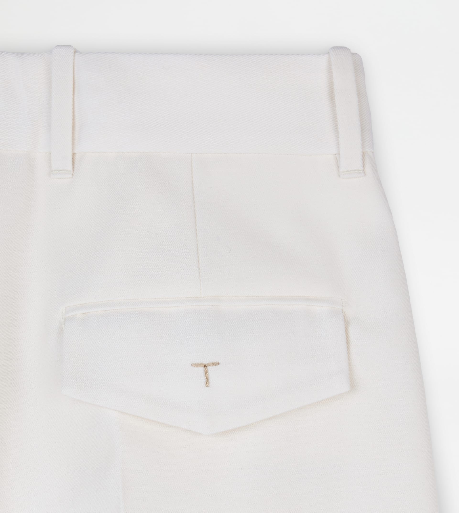 PANTS IN WOOL BLEND GABARDINE - WHITE - 7