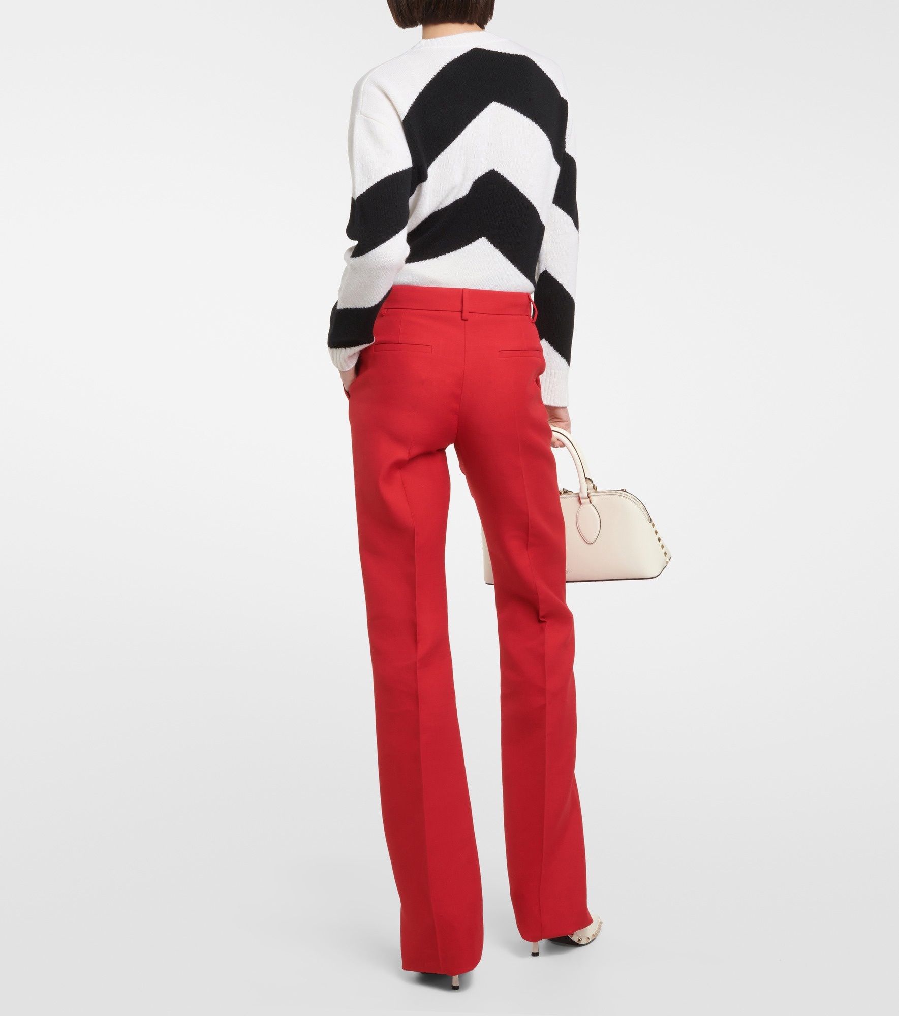Crêpe Couture high-rise flared pants - 3