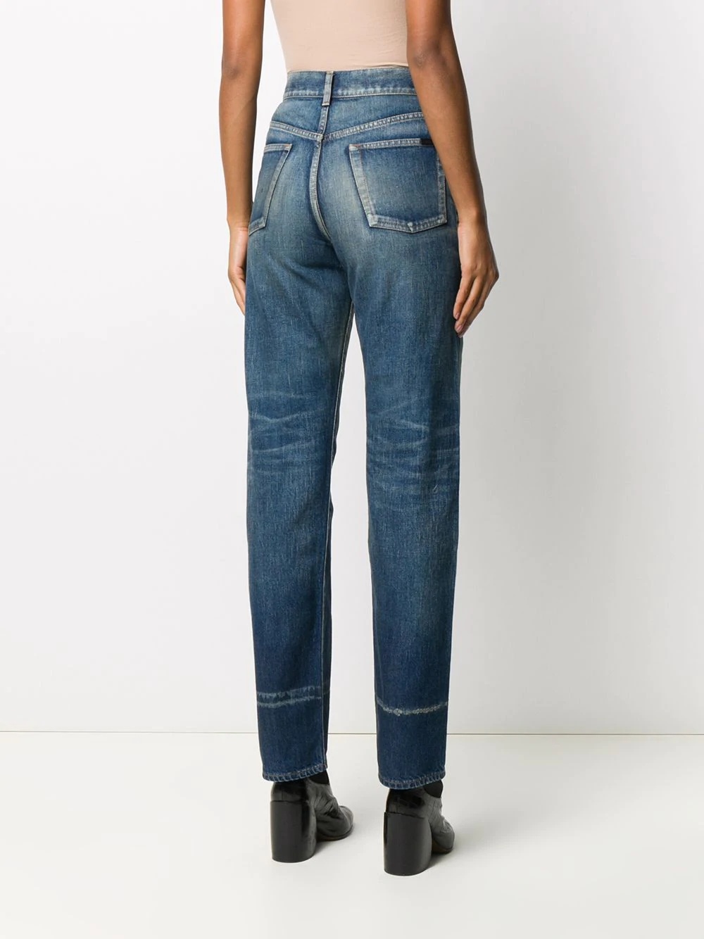 faded high-rise jeans - 4