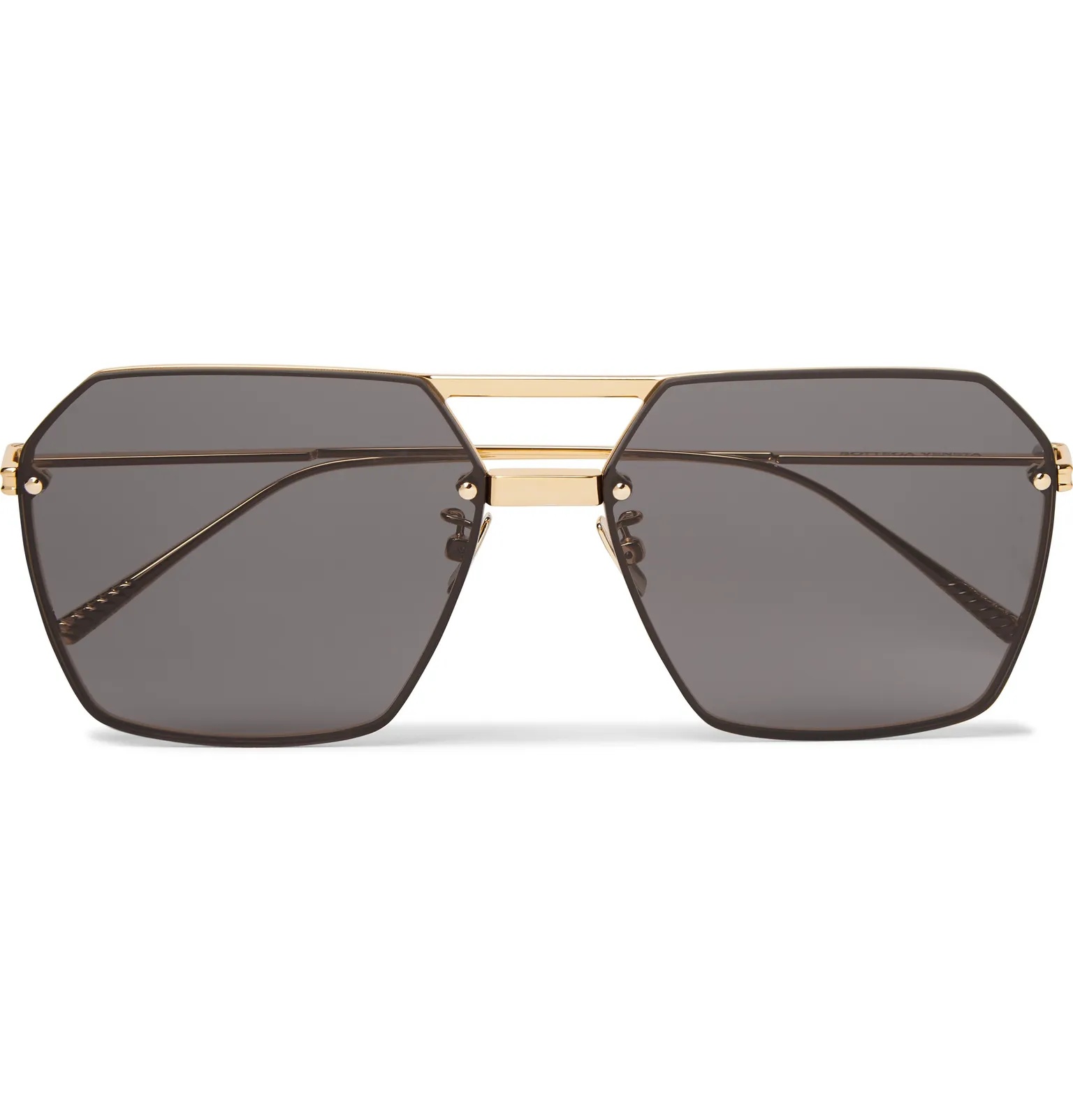 Aviator-Style Gold-Tone Sunglasses - 1