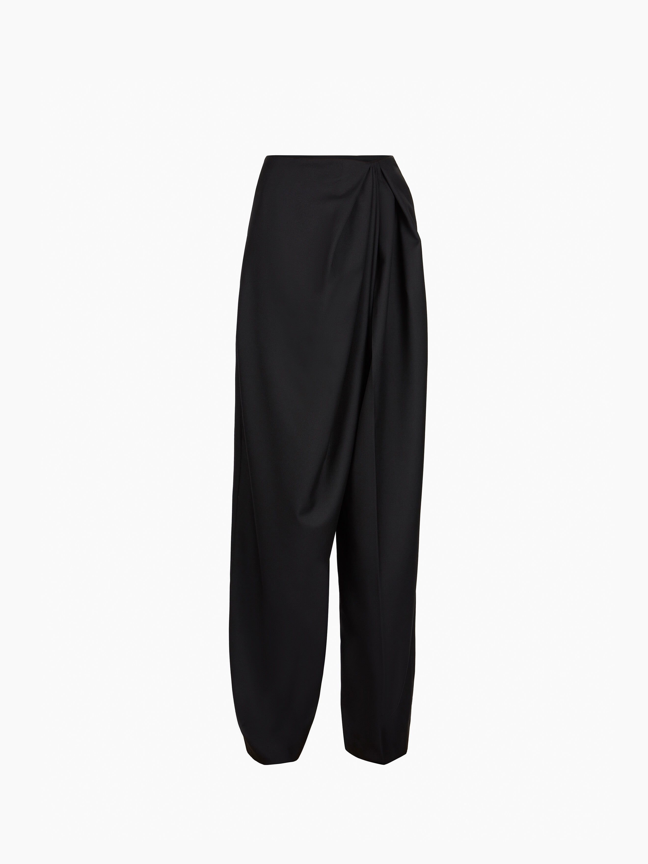 Black Large Draped Pants - 5