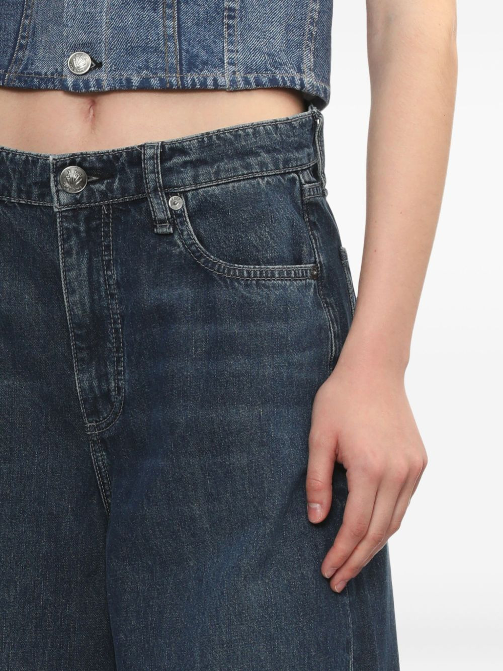 Sofie embellished-cuf wide-leg jeans - 5